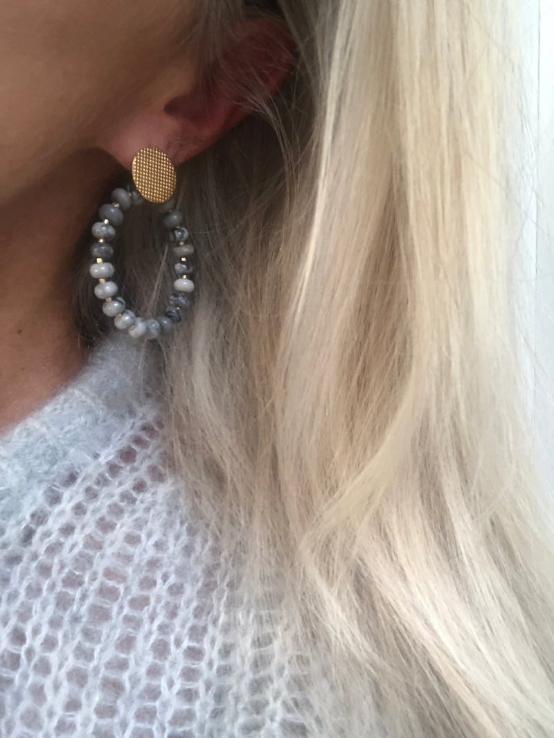 "Grey Natural Stone Earring"