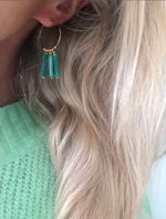 "Earrings Dangling Bars (green)"