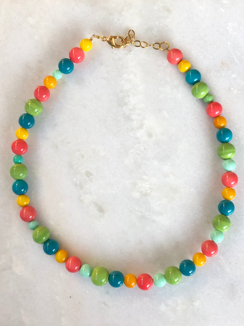 "Necklace Candy Green/Pink/Yellow/Teal"