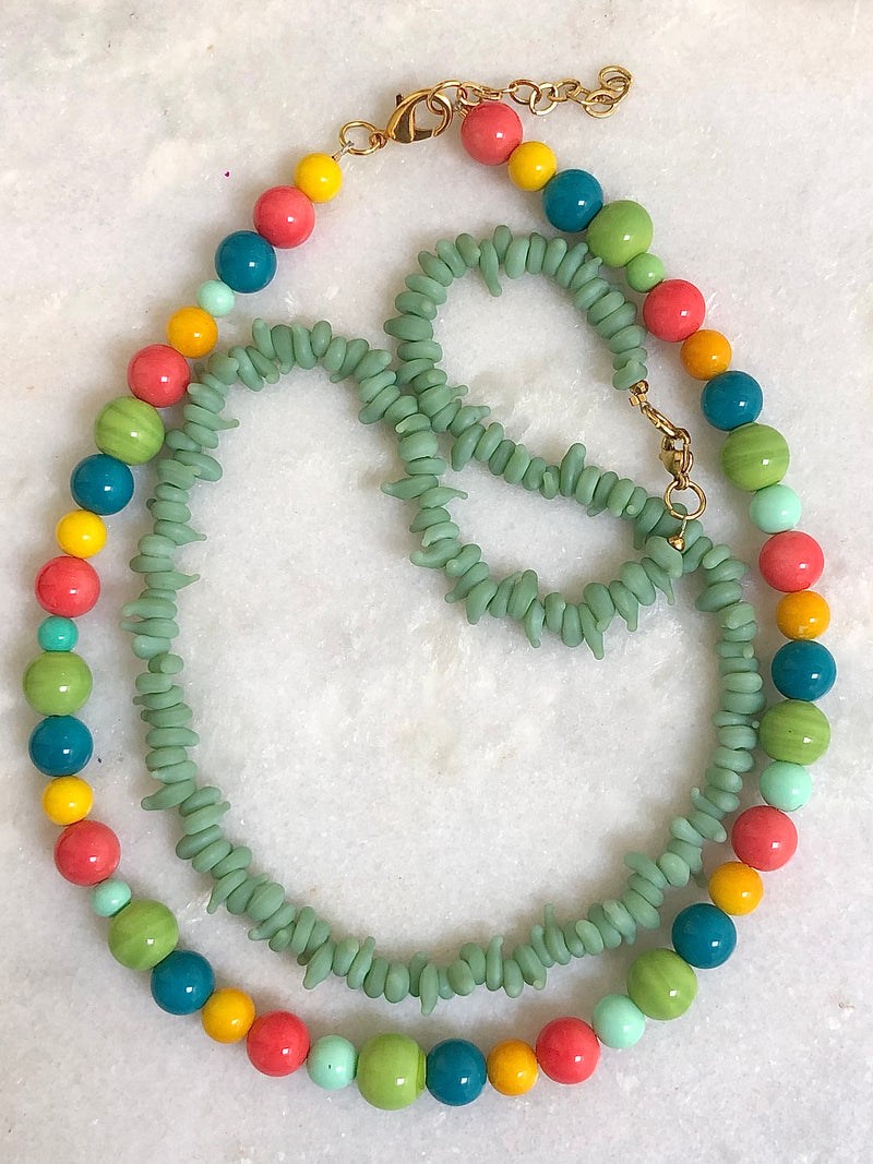 "Necklace Candy Green/Pink/Yellow/Teal"