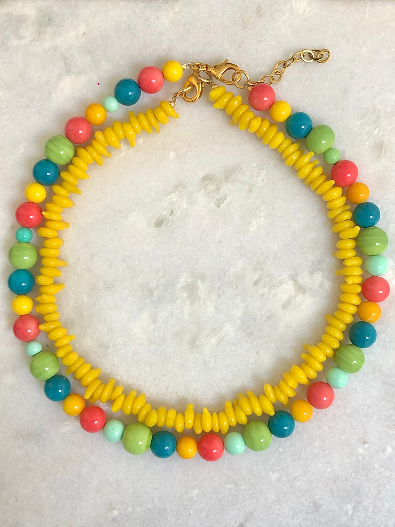 "Necklace Candy Green/Pink/Yellow/Teal"