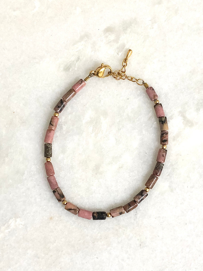 "Bracelet Marble Brown-Pink"