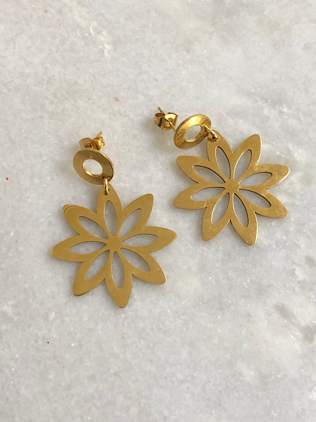 "Earrings Golden Flower"