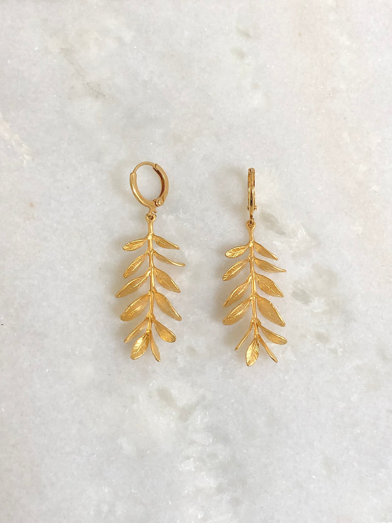 "Earring Long Leaf"