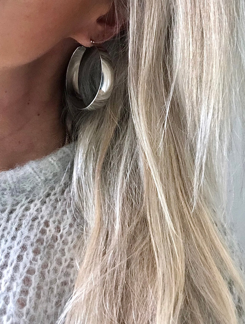 "Earrings Huge Hoops Silver"