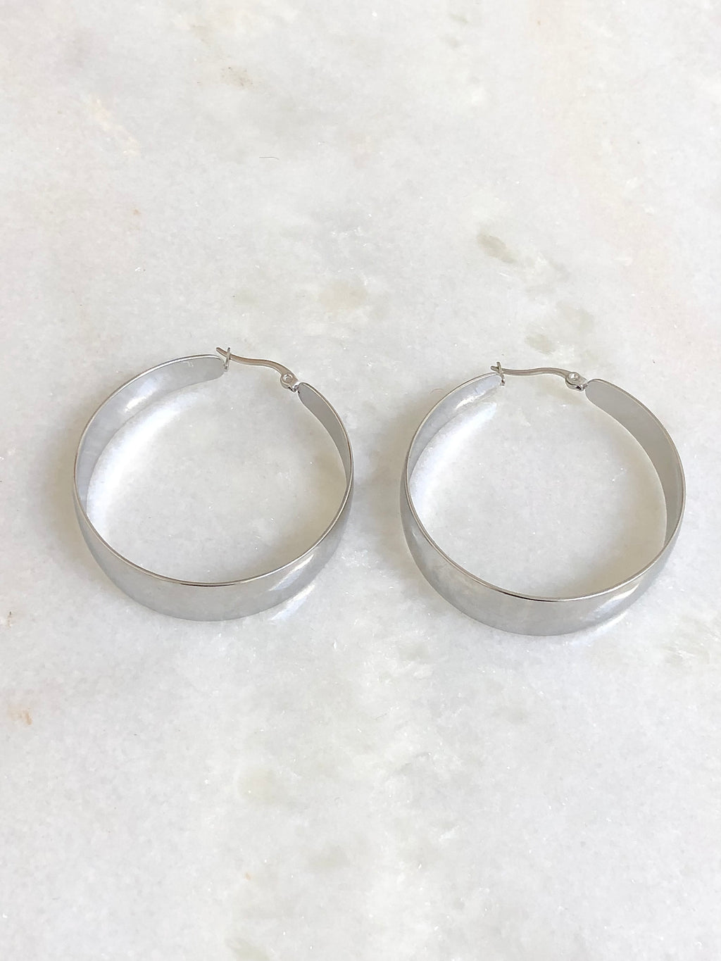 "Earrings Huge Hoops Silver"