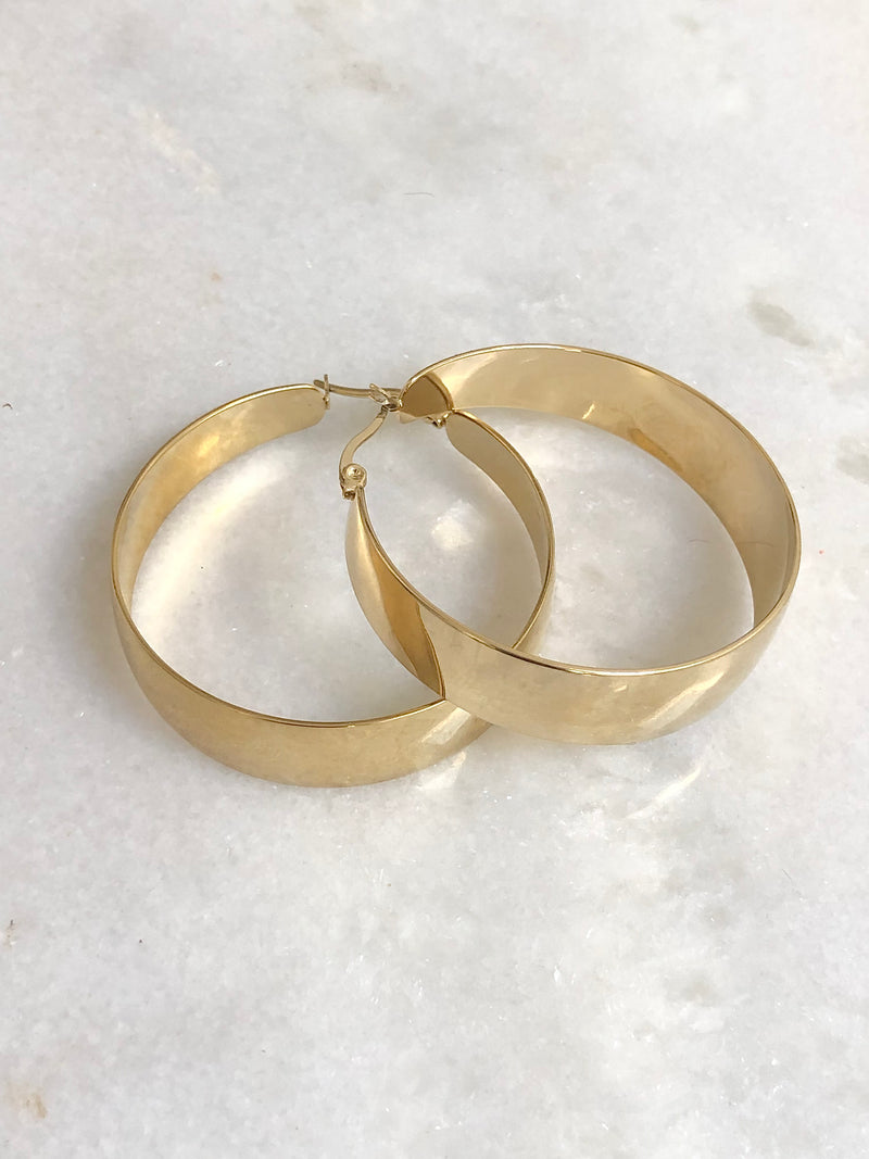 Earrings Huge Hoops Gold"